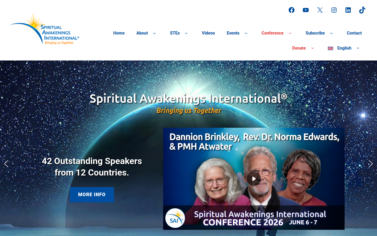 Screenshot van spiritualawakeningsinternational.org