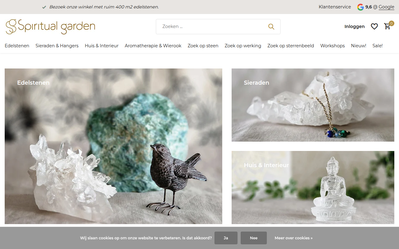 Screenshot van spiritualgarden.nl
