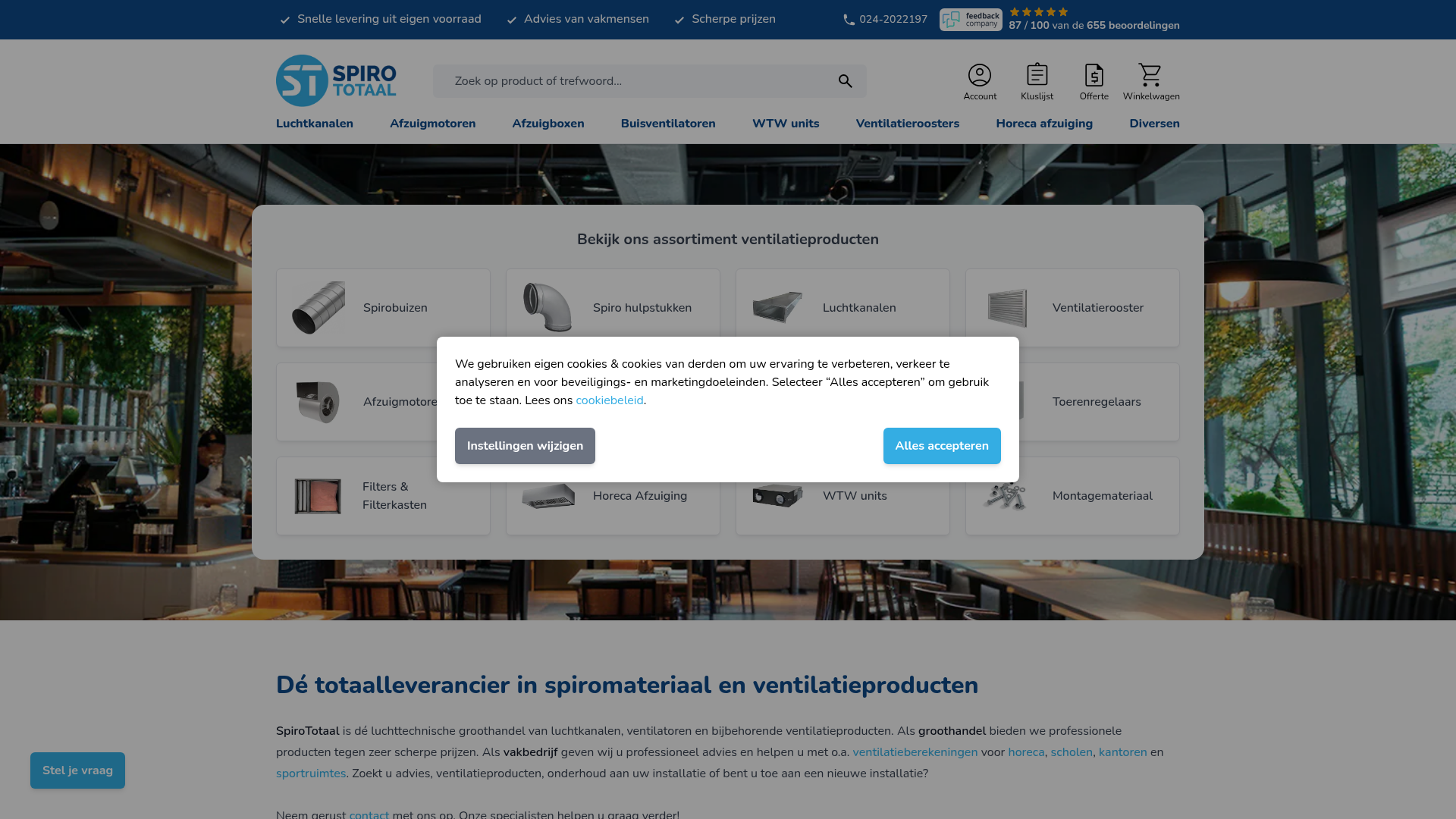 Screenshot van spirototaal.nl