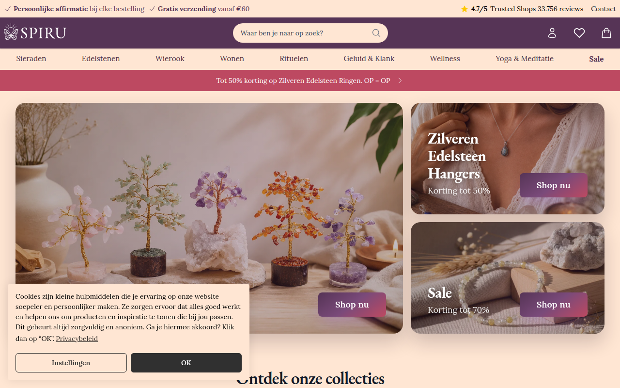 Screenshot van spiru.nl
