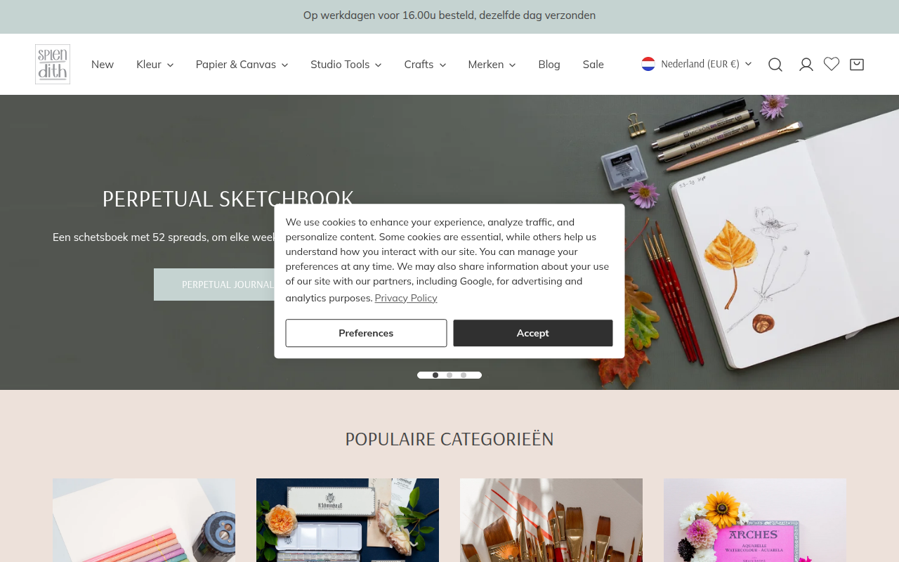 Screenshot van splendith.nl