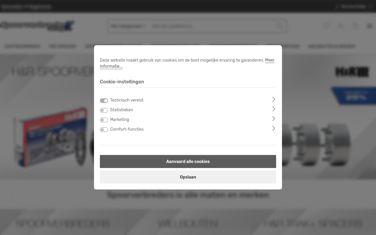 Screenshot van spoorverbreder-shop.nl