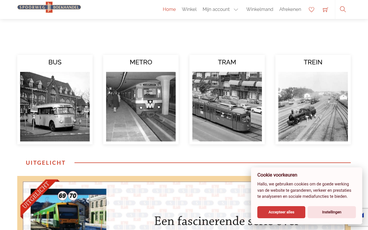 Screenshot van spoorwegboekhandel.nl