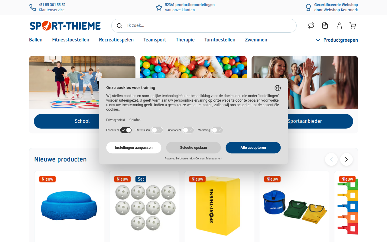 Screenshot van sport-thieme.nl