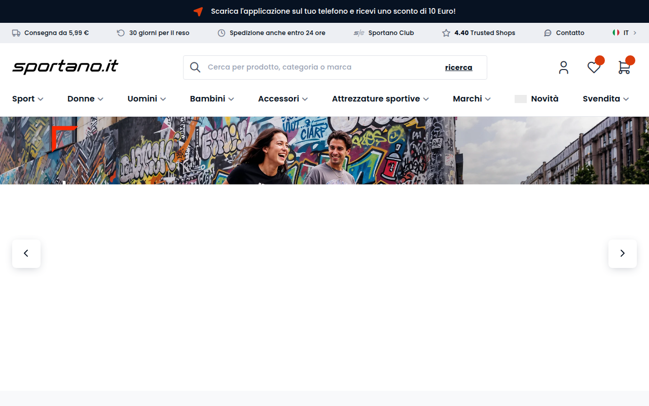 Screenshot van sportano.it