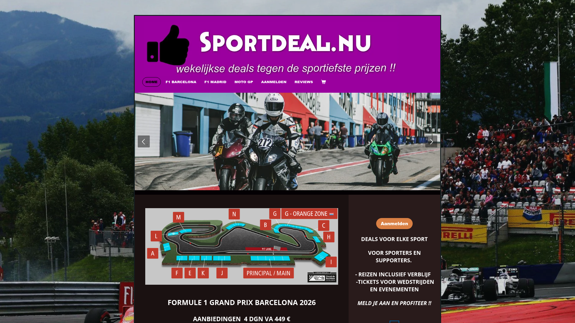 Screenshot van sportdeal.nu