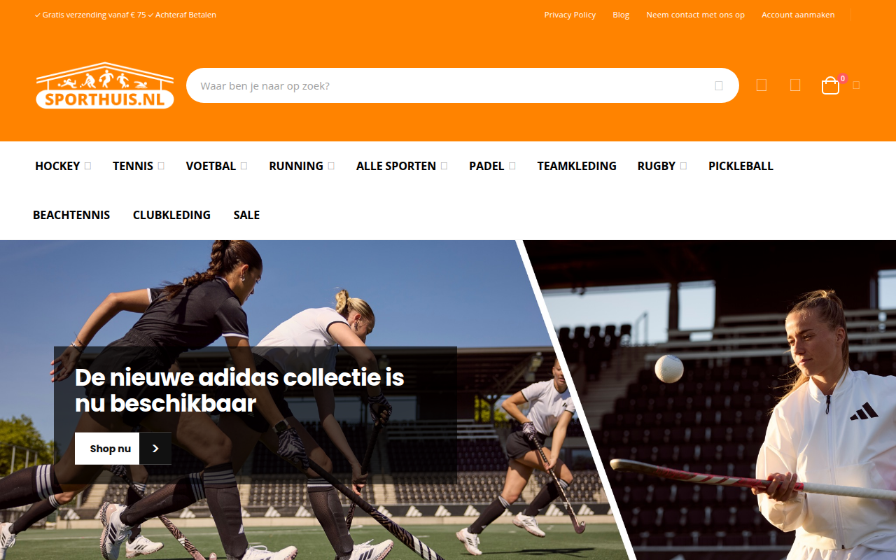 Screenshot van sporthuis.nl