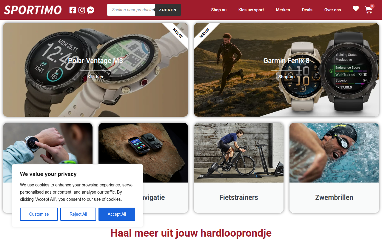 Screenshot van sportimo.be