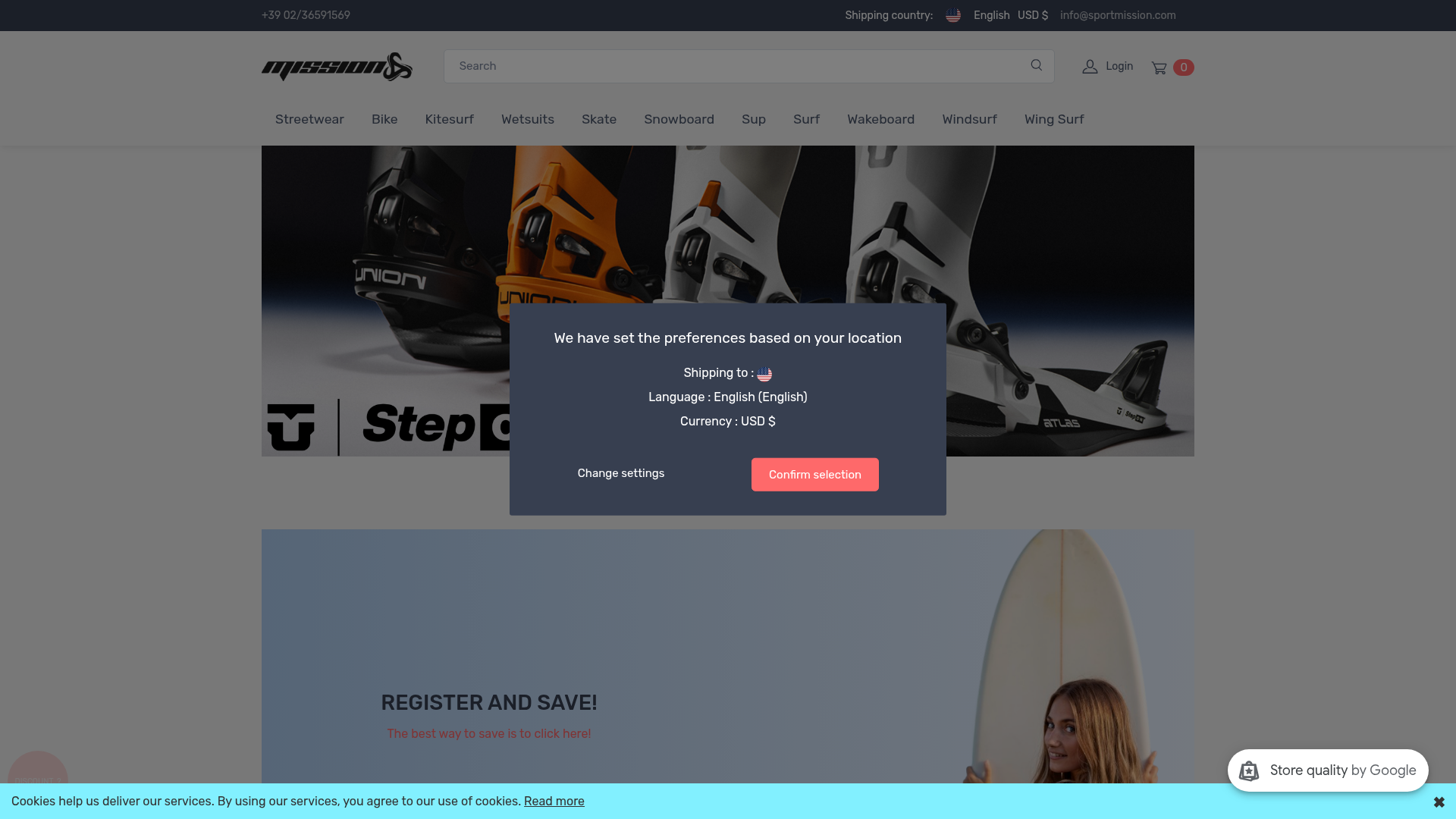 Screenshot van sportmission.com