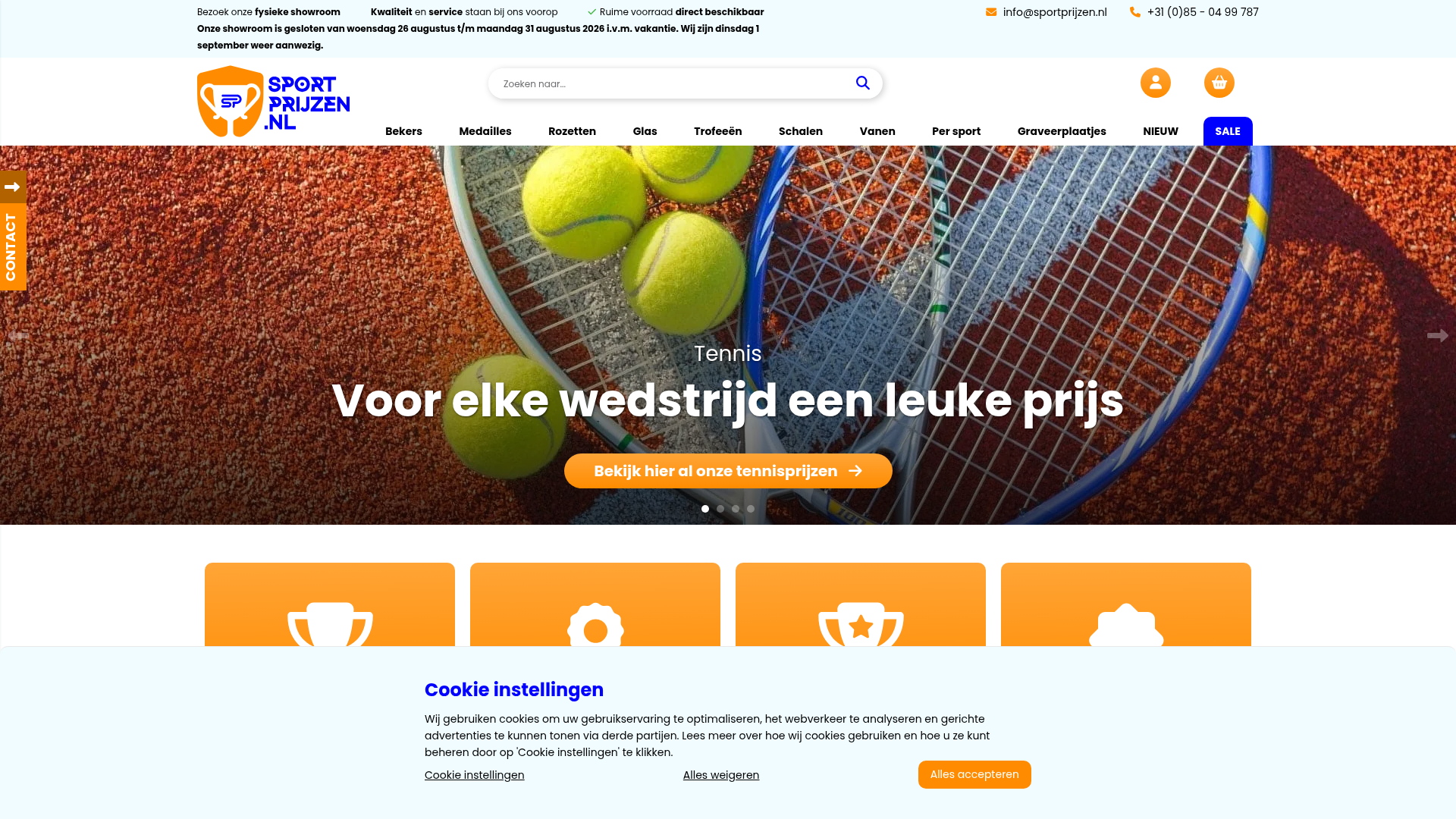 Screenshot van sportprijzen.nl