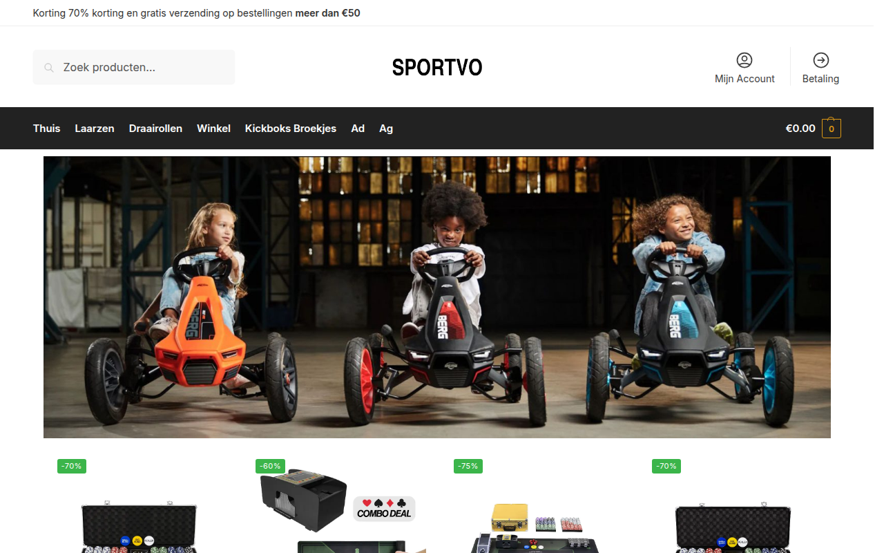 Screenshot van sportwinkelvoorjou.com