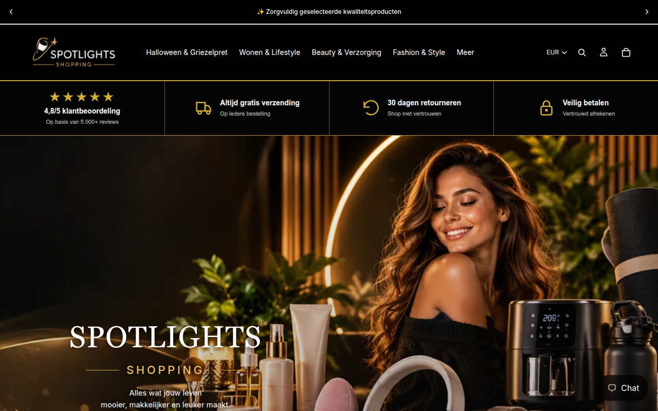 Screenshot van spotlightsshopping.com