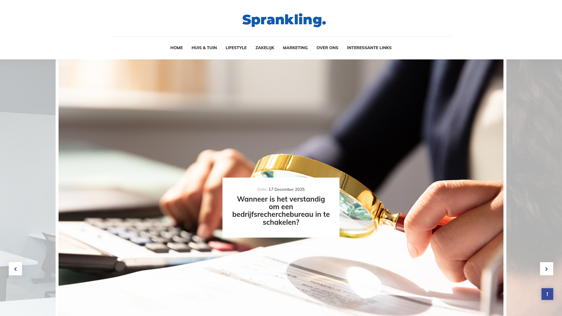 Screenshot van sprankling.nl