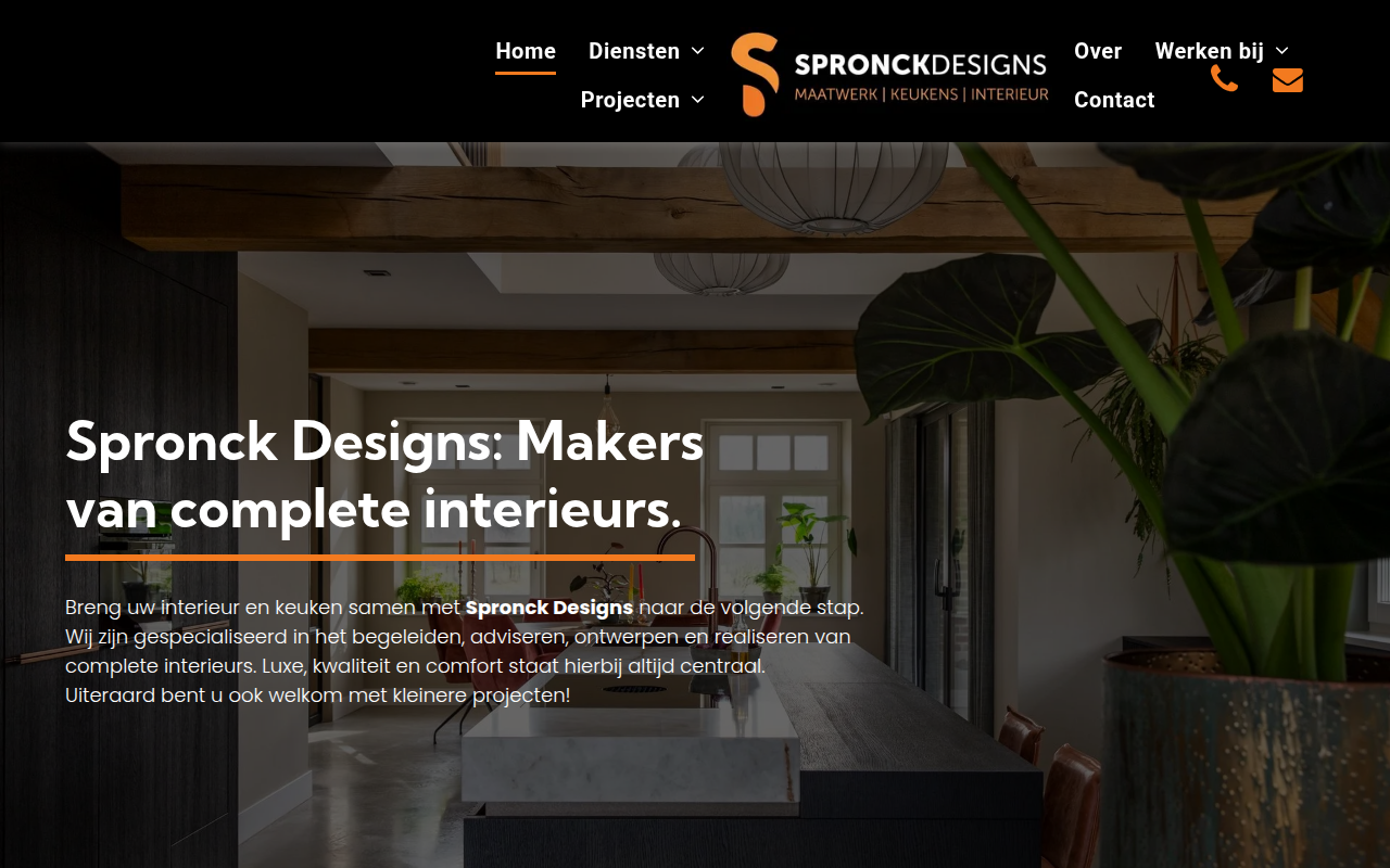 Screenshot van spronckdesigns.nl