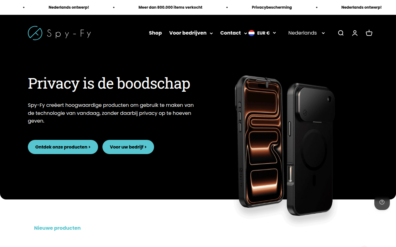 Screenshot van spy-fy.nl