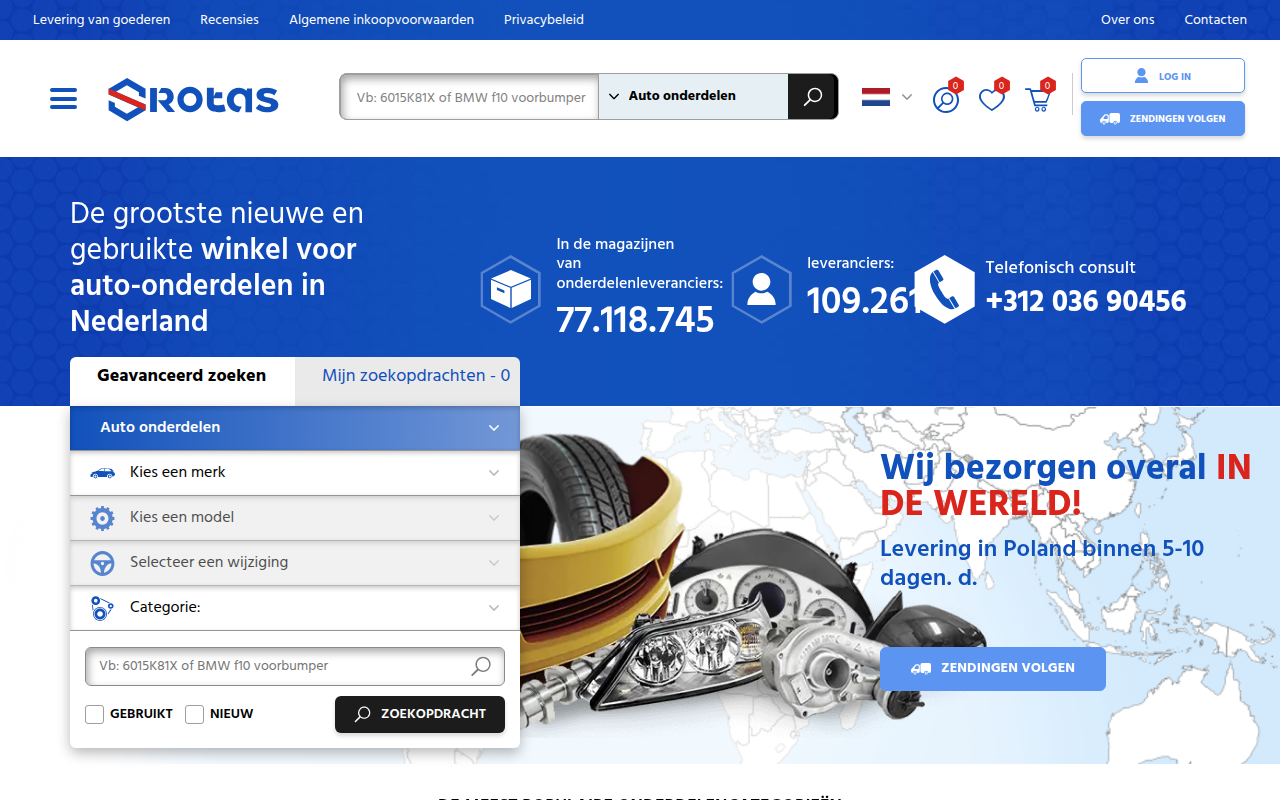 Screenshot van srotas.nl