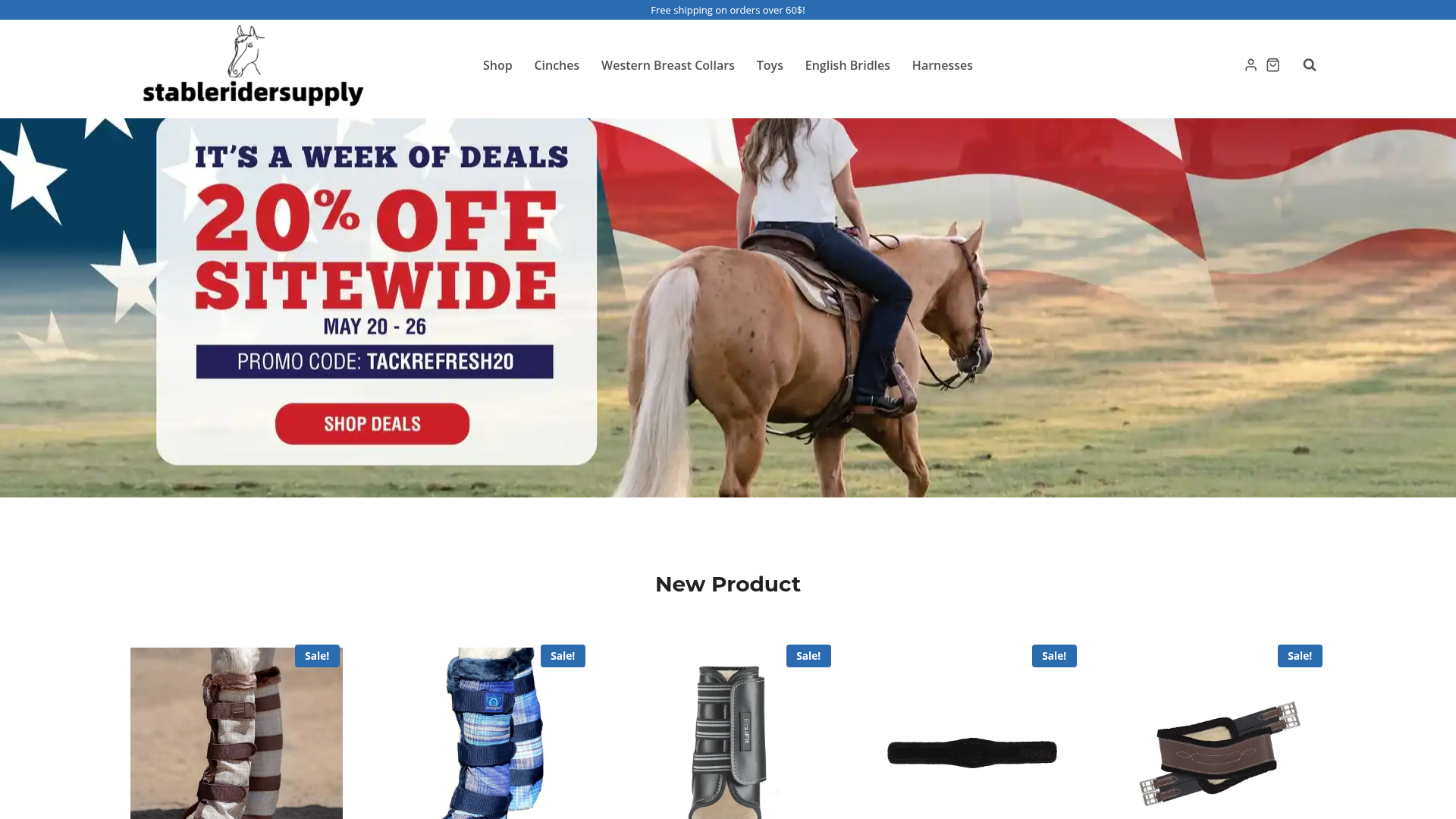 Screenshot van stableridersupply.com