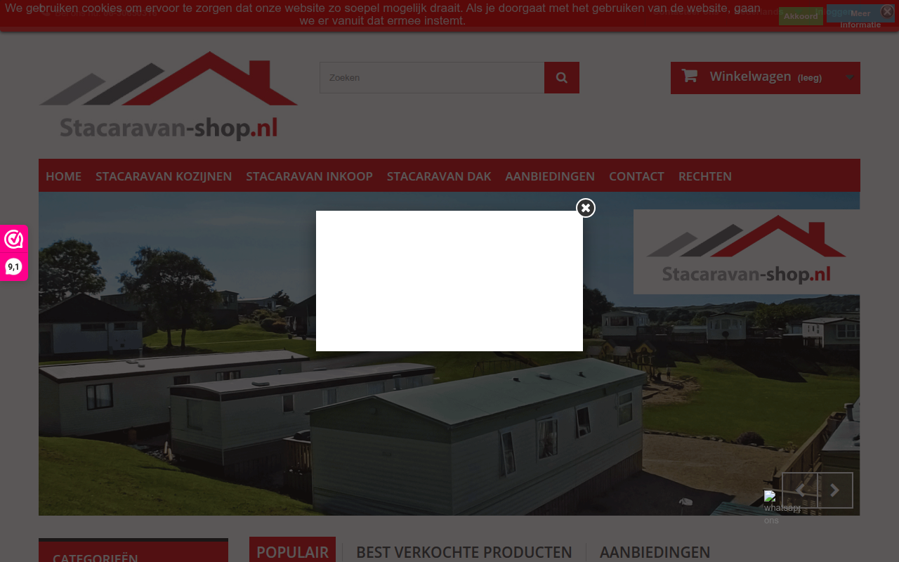 Screenshot van stacaravan-shop.nl