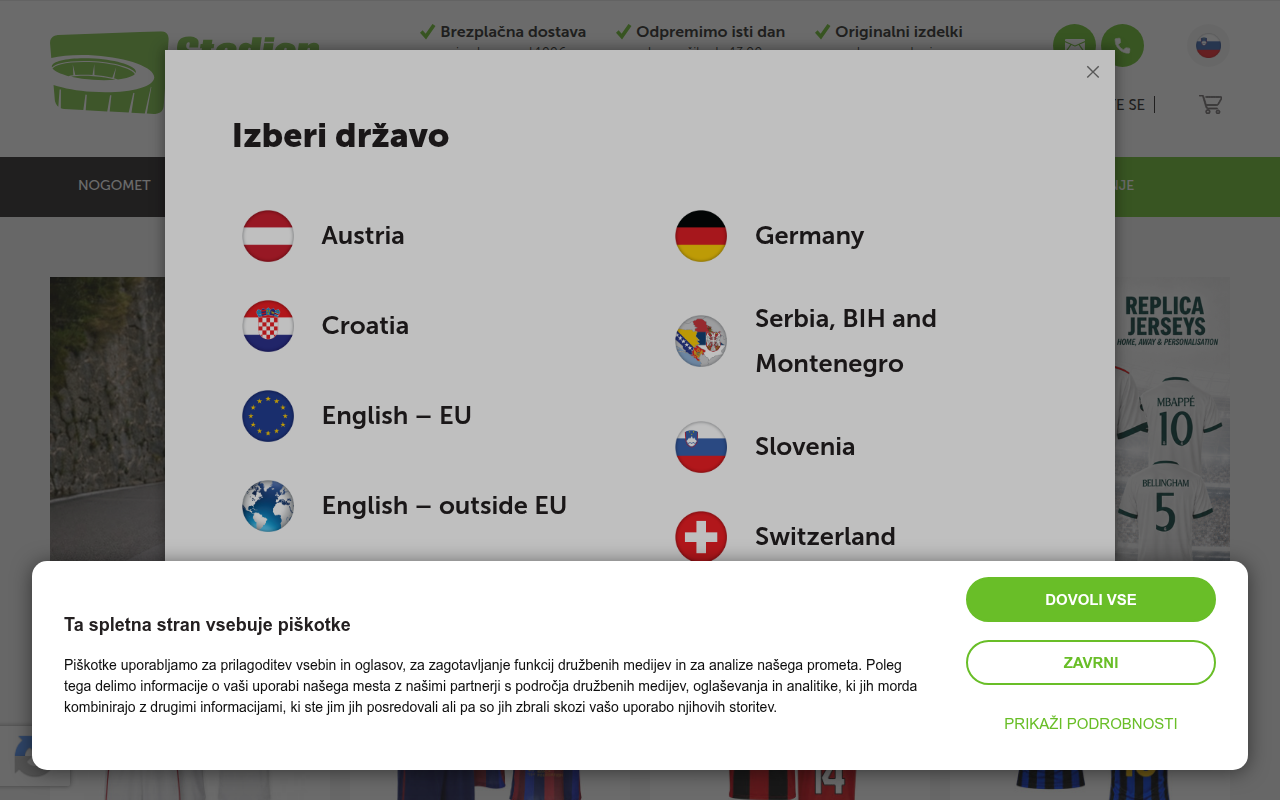 Screenshot van stadionshop.com