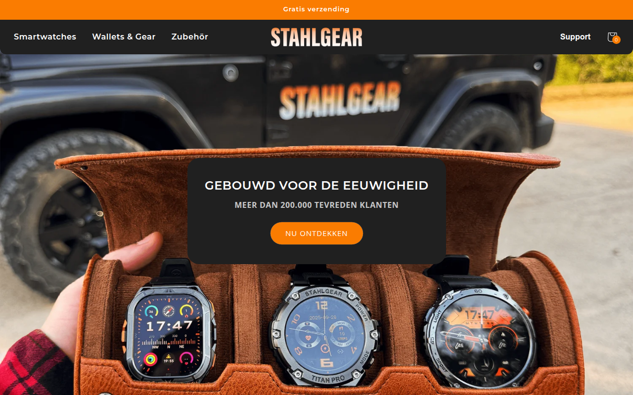 Screenshot van stahlgear.nl