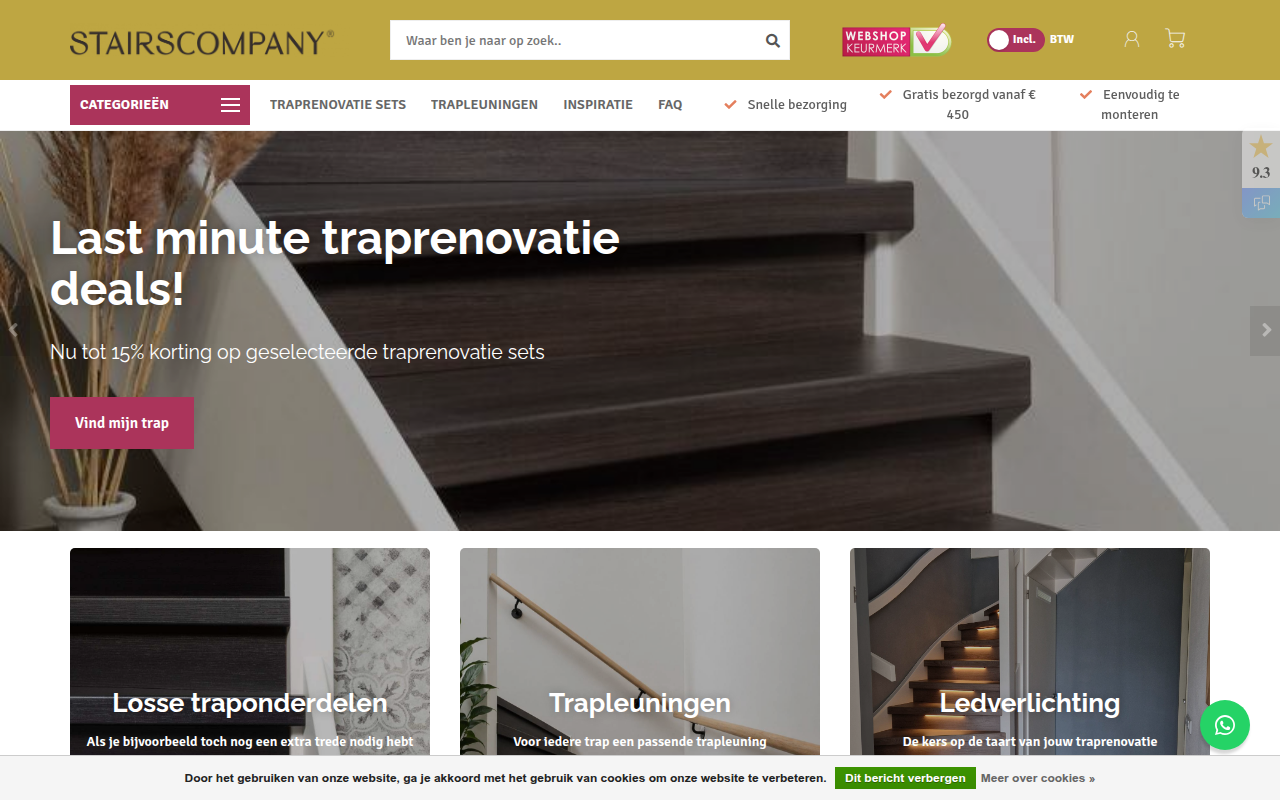 Screenshot van stairscompany.nl