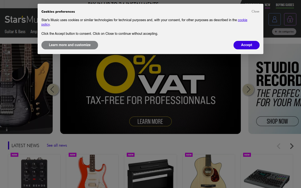 Screenshot van stars-music.com