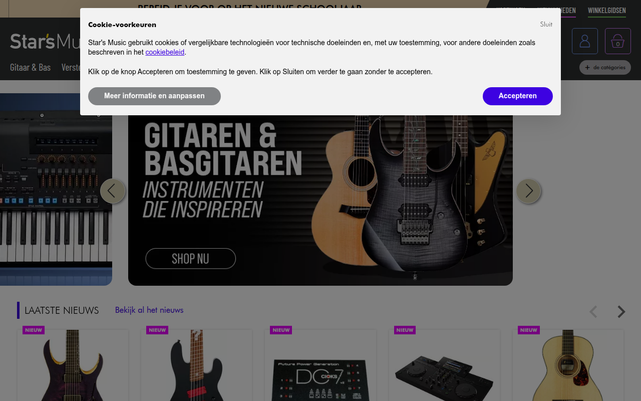 Screenshot van stars-music.nl