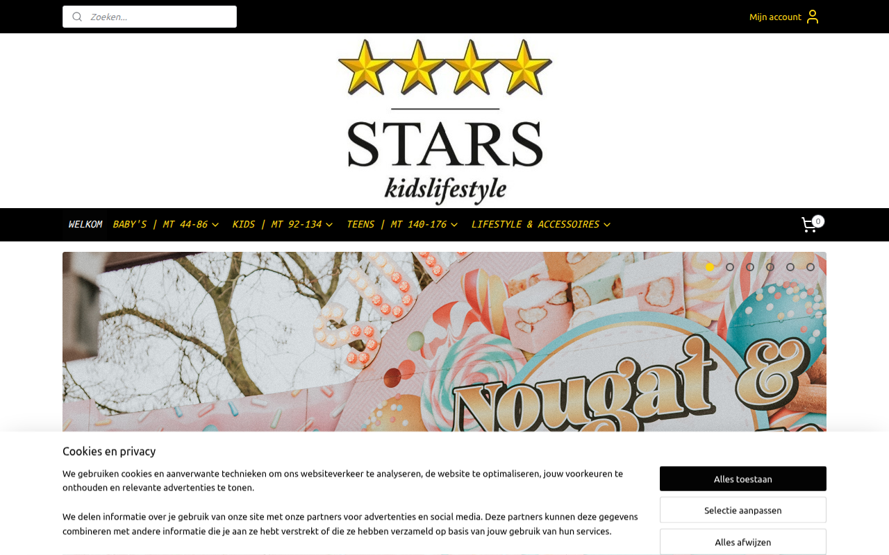 Screenshot van starskidslifestyle.nl