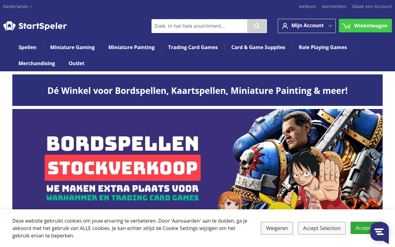 Screenshot van startspeler.com
