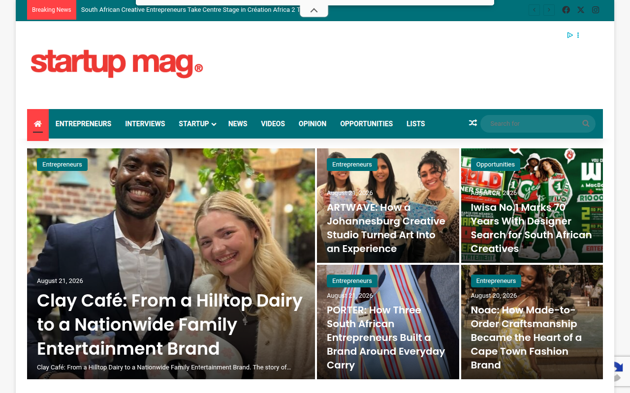 Screenshot van startupmag.co.za