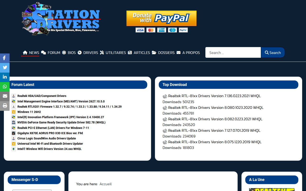 Screenshot van station-drivers.com