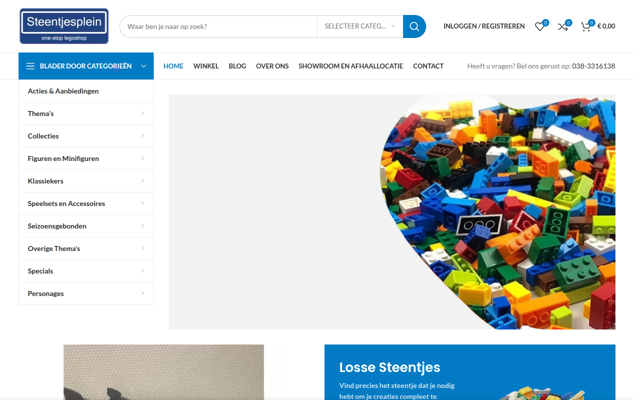 Screenshot van steentjesplein.nl