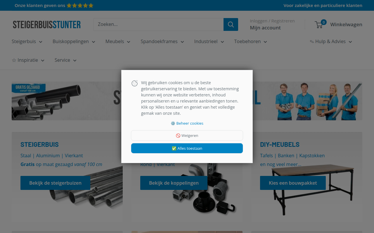 Screenshot van steigerbuisstunter.nl