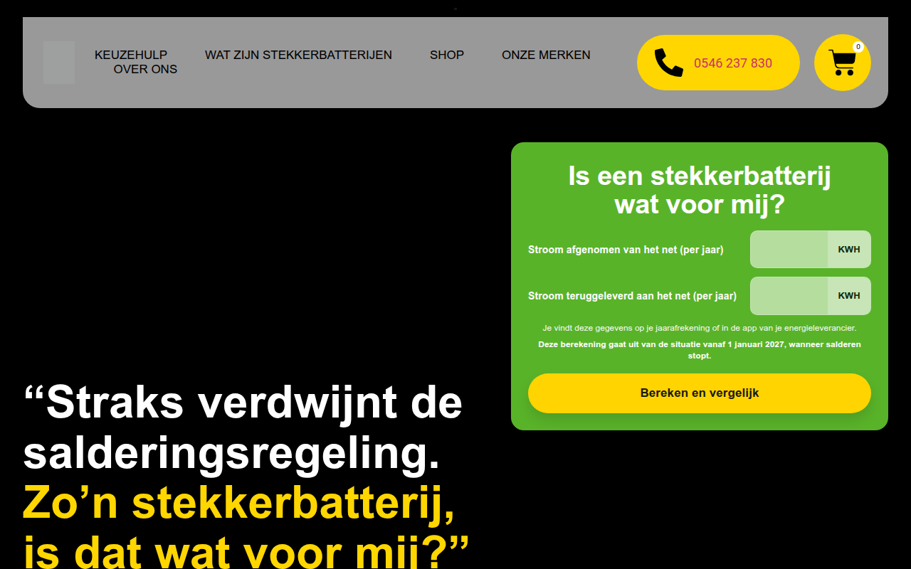 Screenshot van stekker-batterij.nl