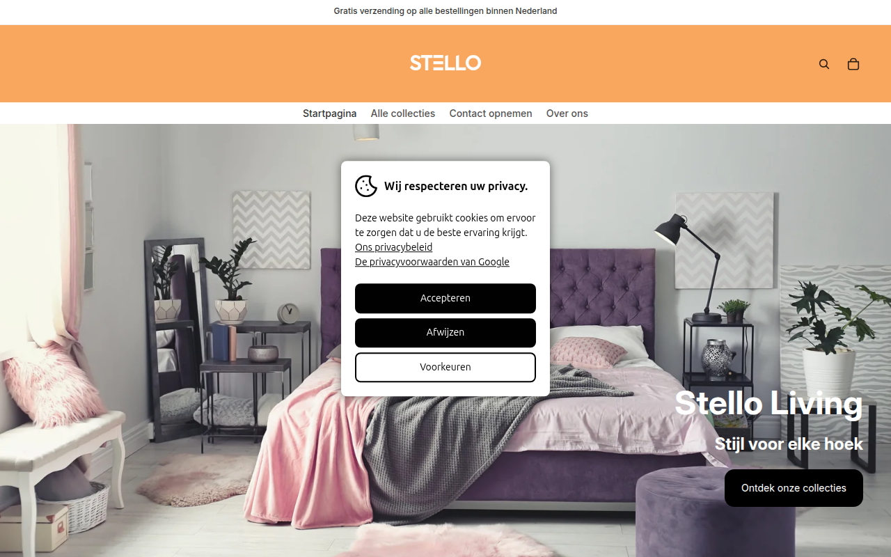 Screenshot van stello-living.com