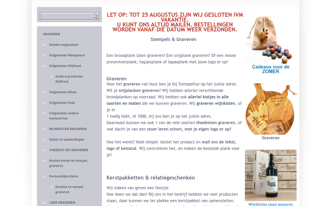 Screenshot van stempelfun.nl