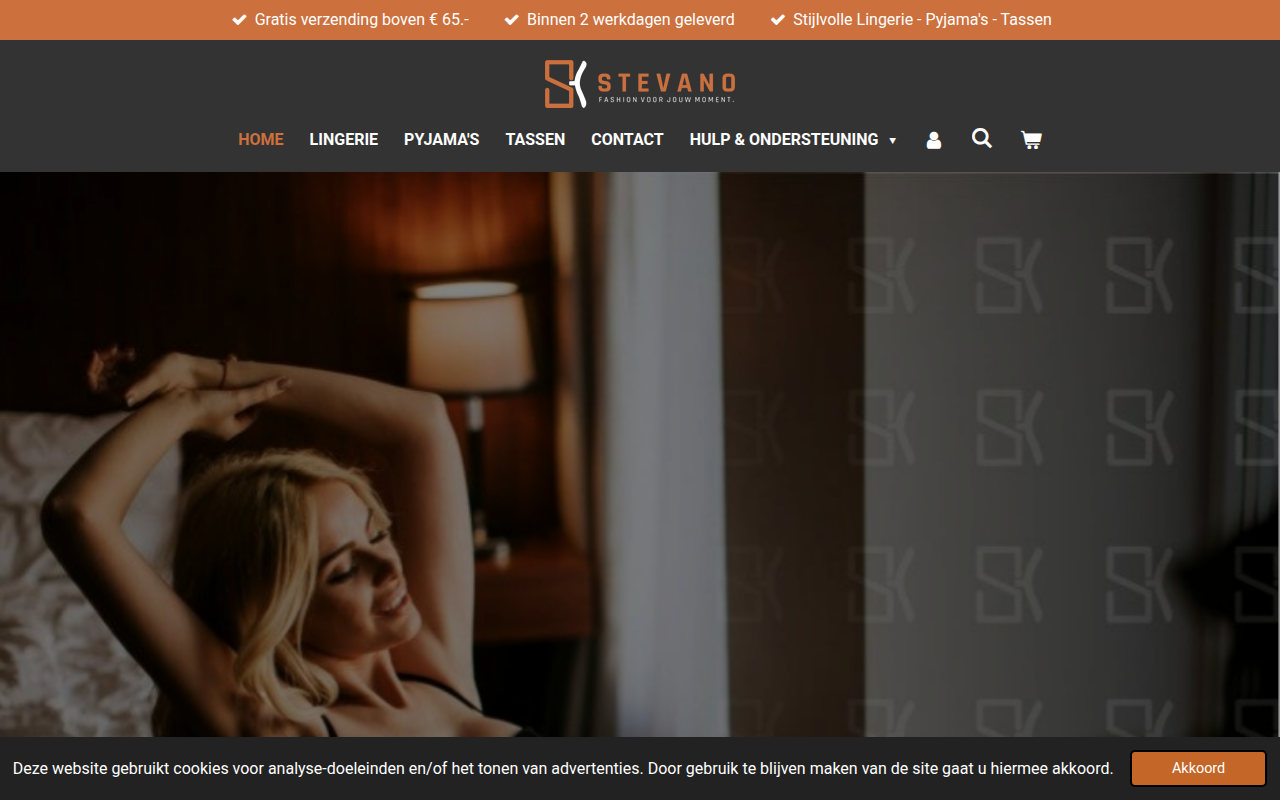 Screenshot van stevano.nl