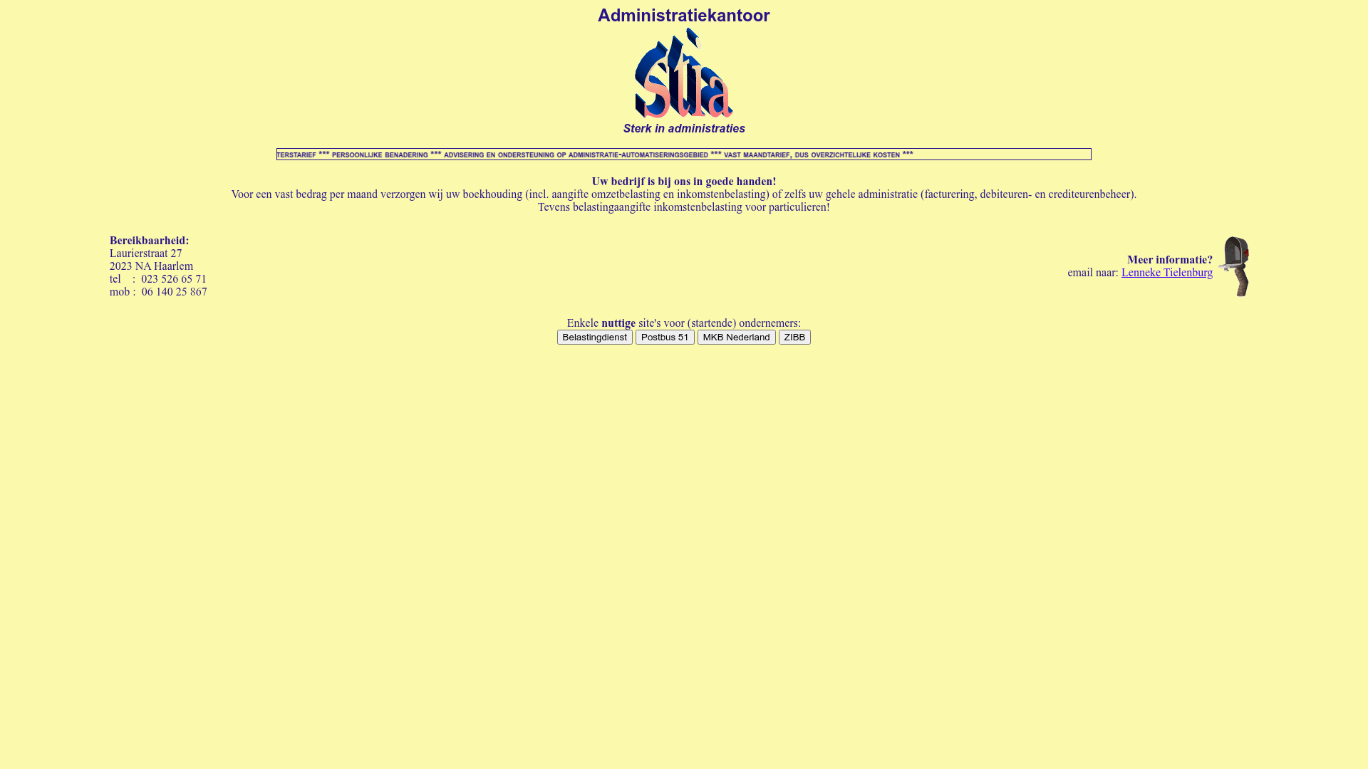 Screenshot van stia.nl