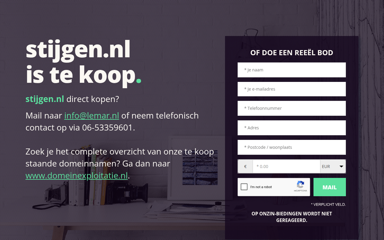Screenshot van stijgen.nl
