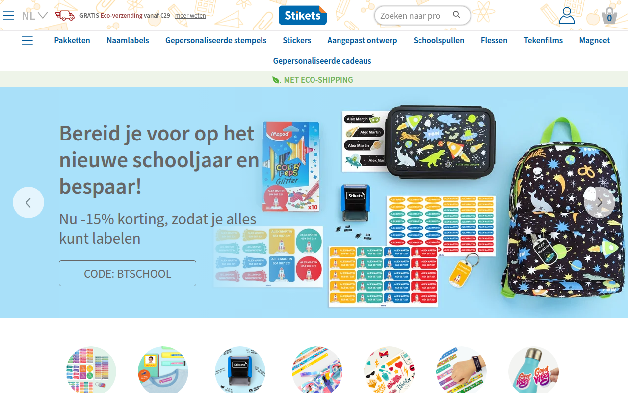 Screenshot van stikets.be