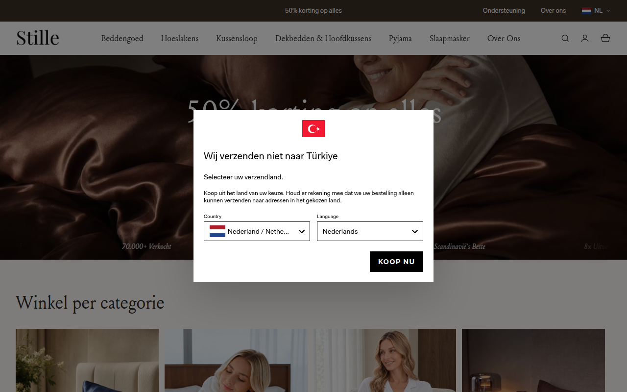 Screenshot van stillehouse.nl