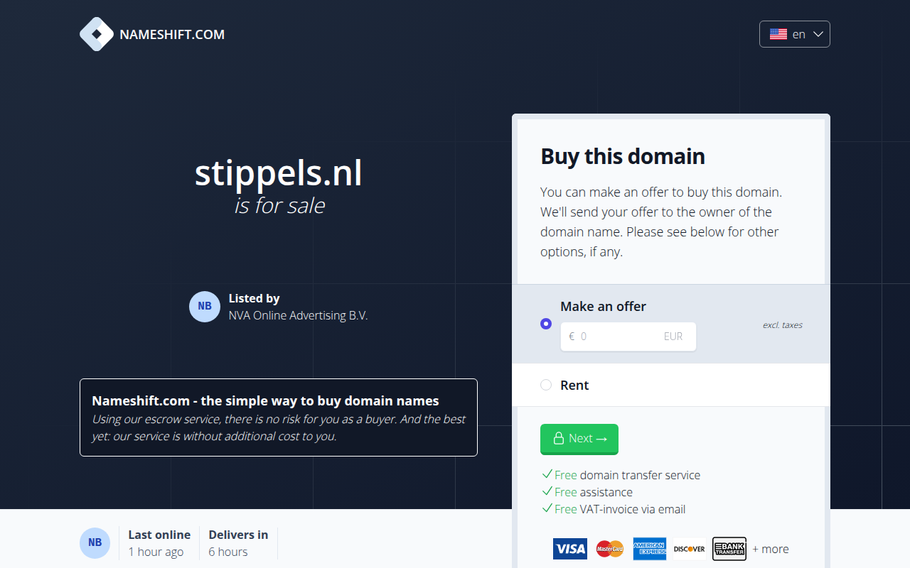 Screenshot van stippels.nl