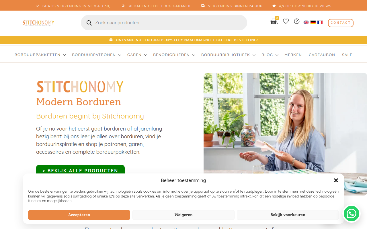 Screenshot van stitchonomy.nl