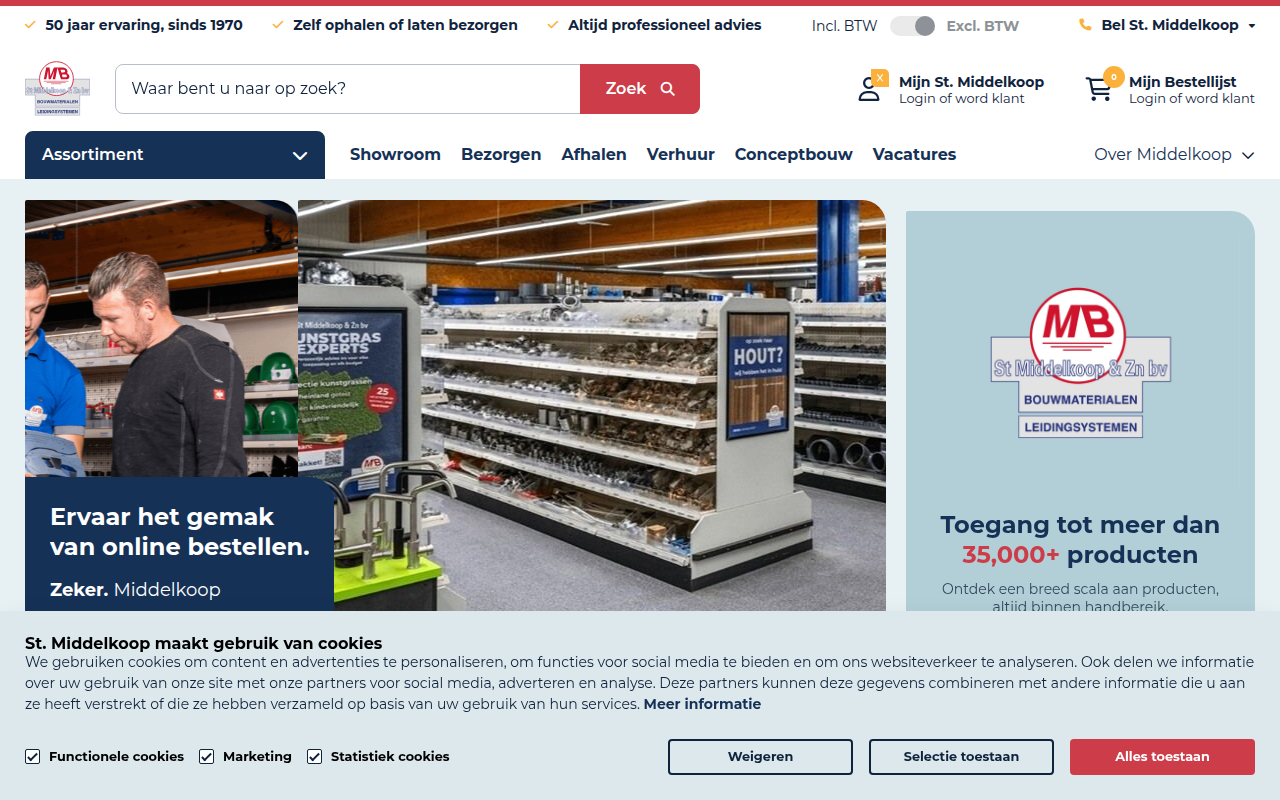 Screenshot van stmiddelkoop.nl