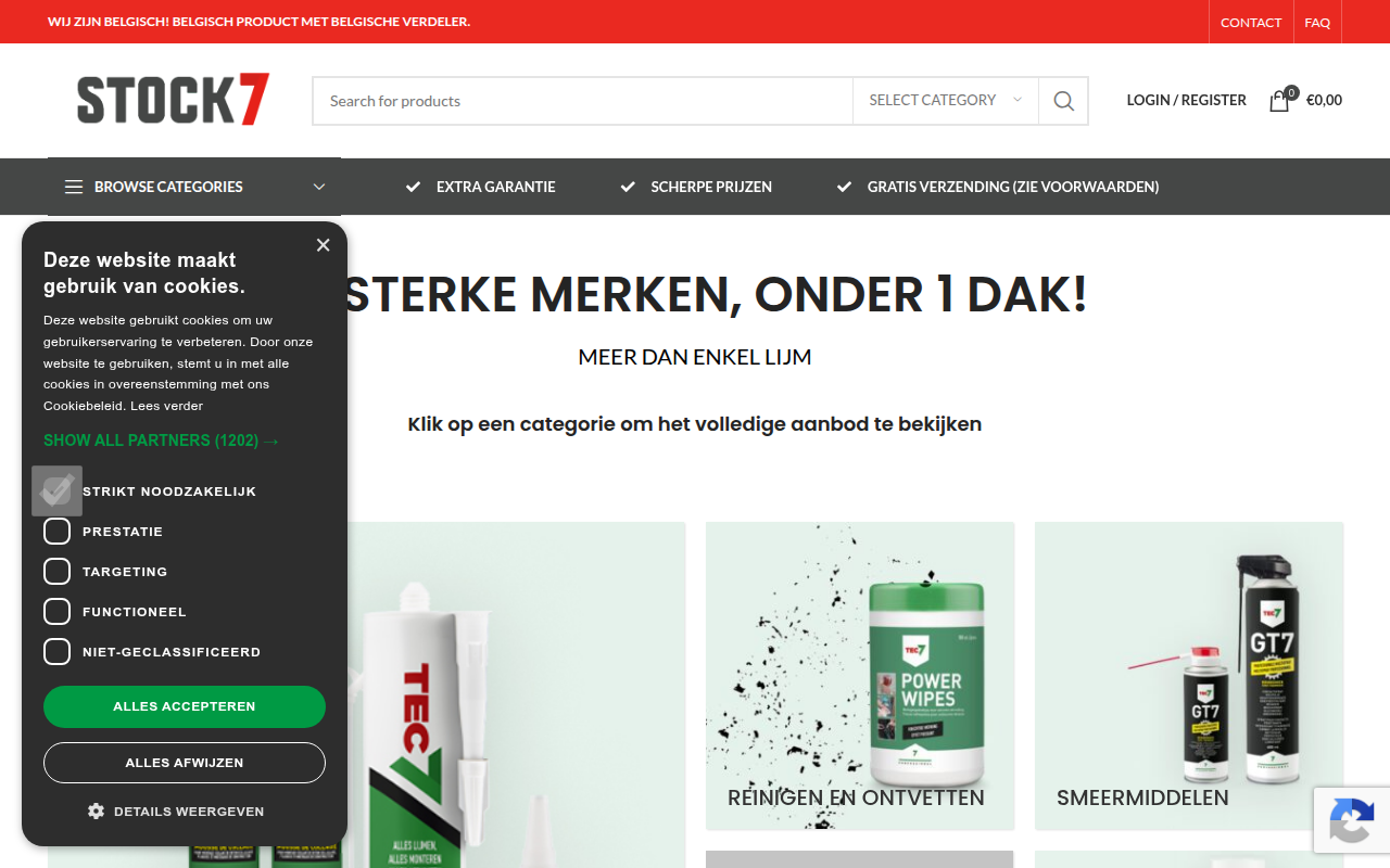 Screenshot van stock7.be