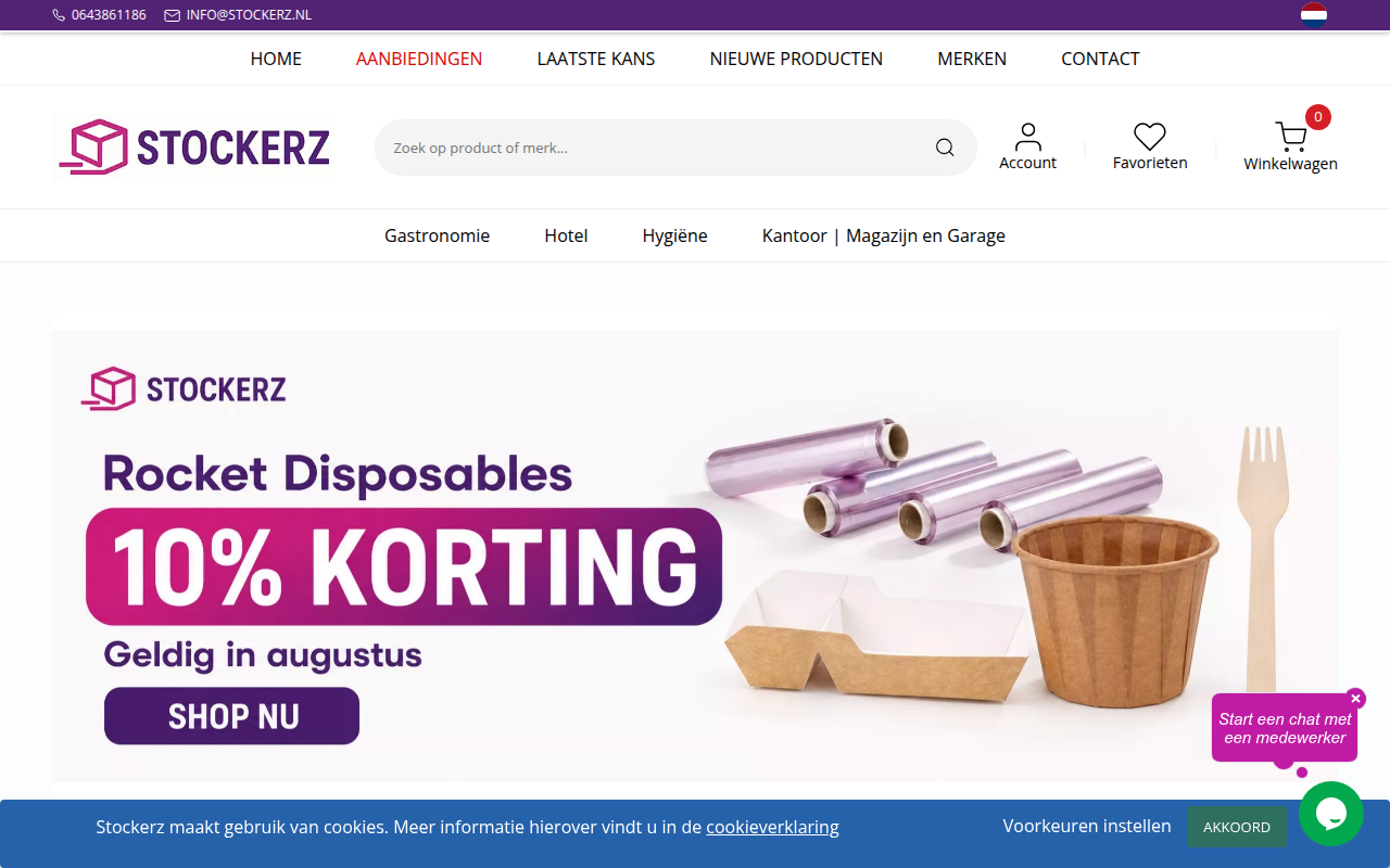 Screenshot van stockerz.nl