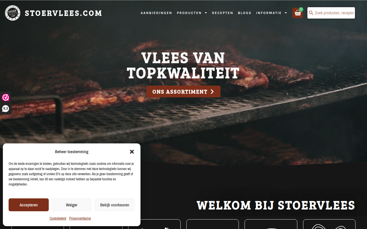 Screenshot van stoervlees.com