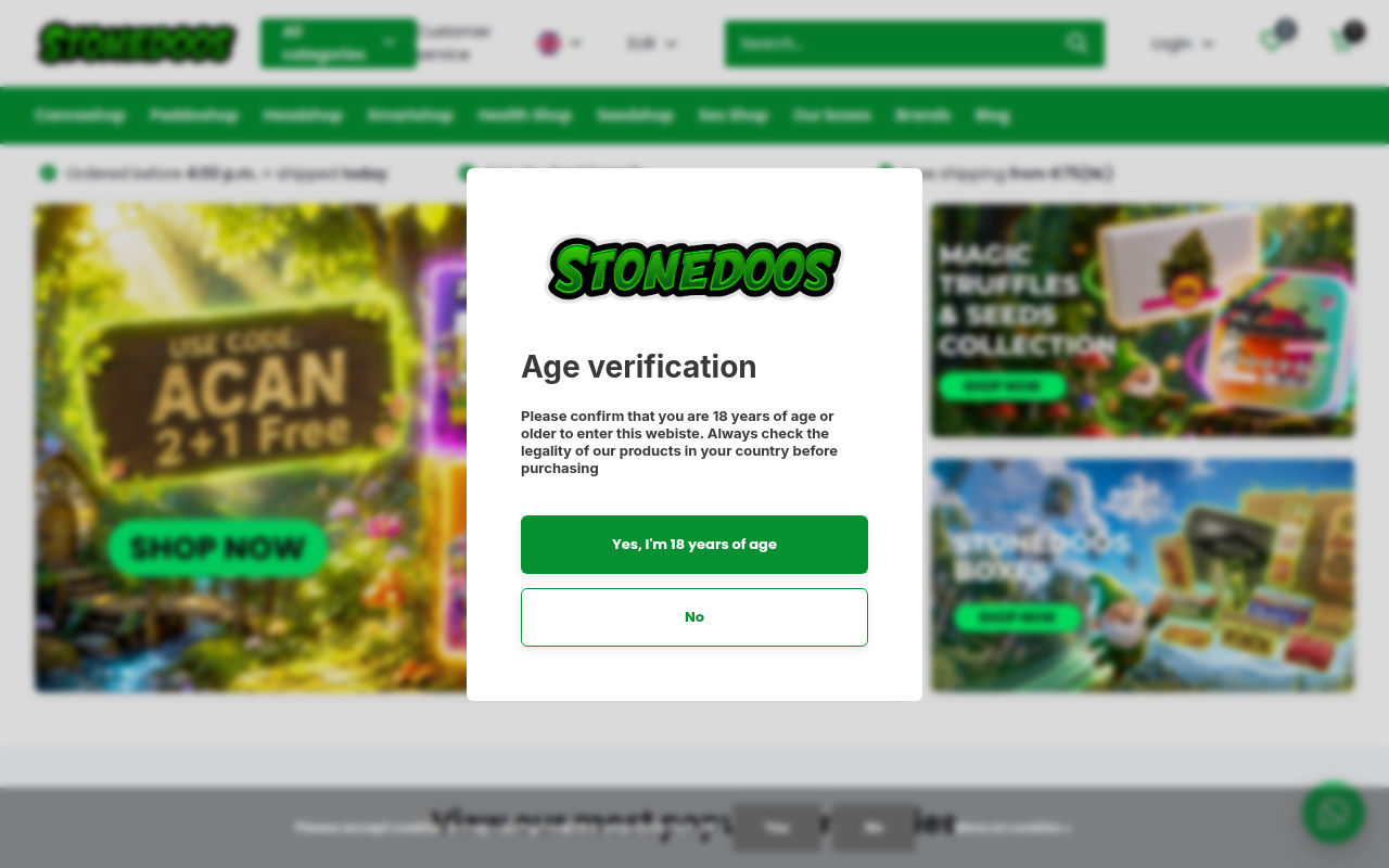 Screenshot van stonedoos.eu