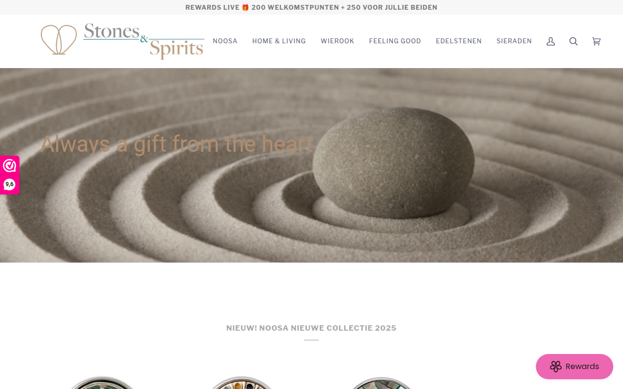 Screenshot van stonesandspirits.com