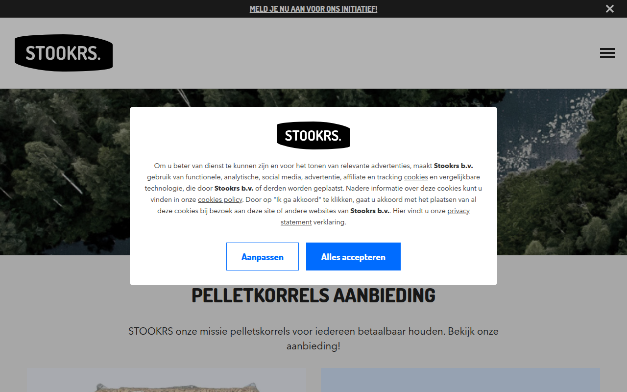 Screenshot van stookrs.nl